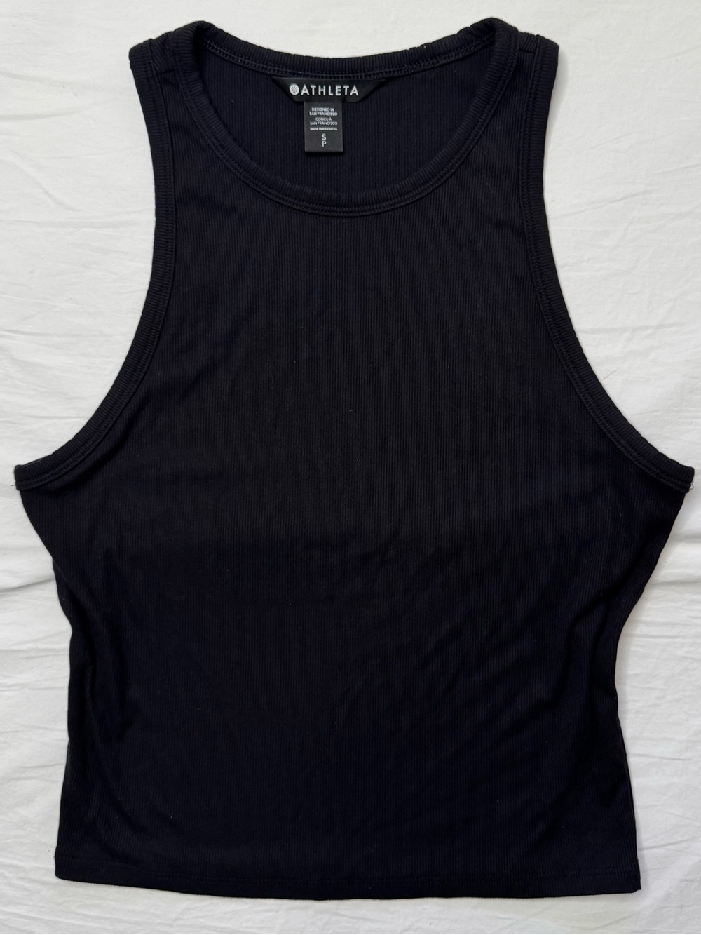 Athleta - Black Ribbed High-Neck Tank
